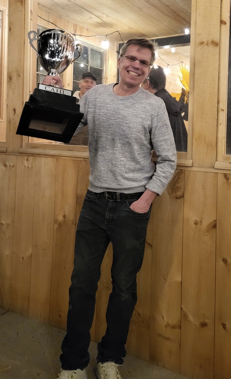 Trevor Merrill with the Lauzier Cup